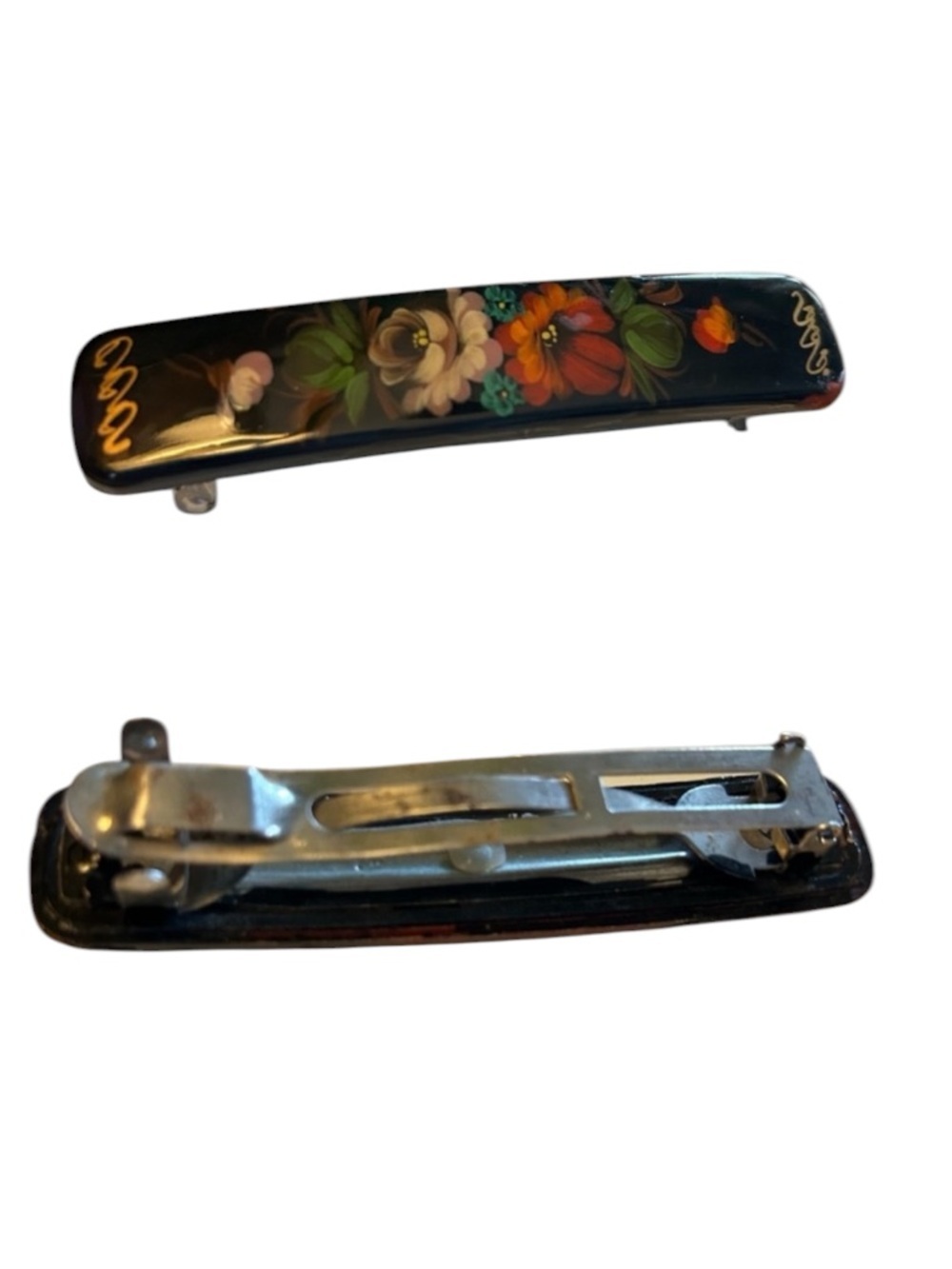 Vintage Russian Hand-Painted Barrette